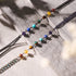 Regenbogenchakra | Fußkettchen mit 7 Edelsteinen | Einhorn Silber